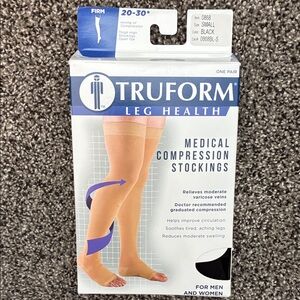Black Medical Compression Stockings Truform - Size Small - Firm compression